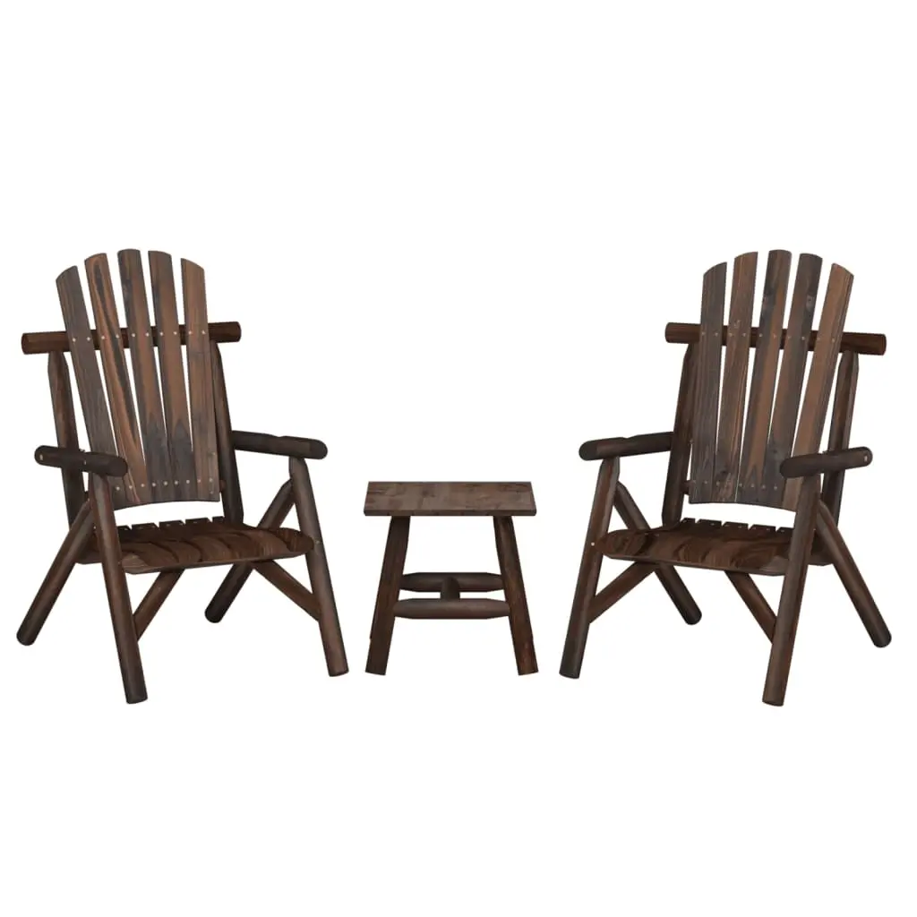 3 Piece Garden Lounge Set Solid Wood Spruce 3185512 - Furniture