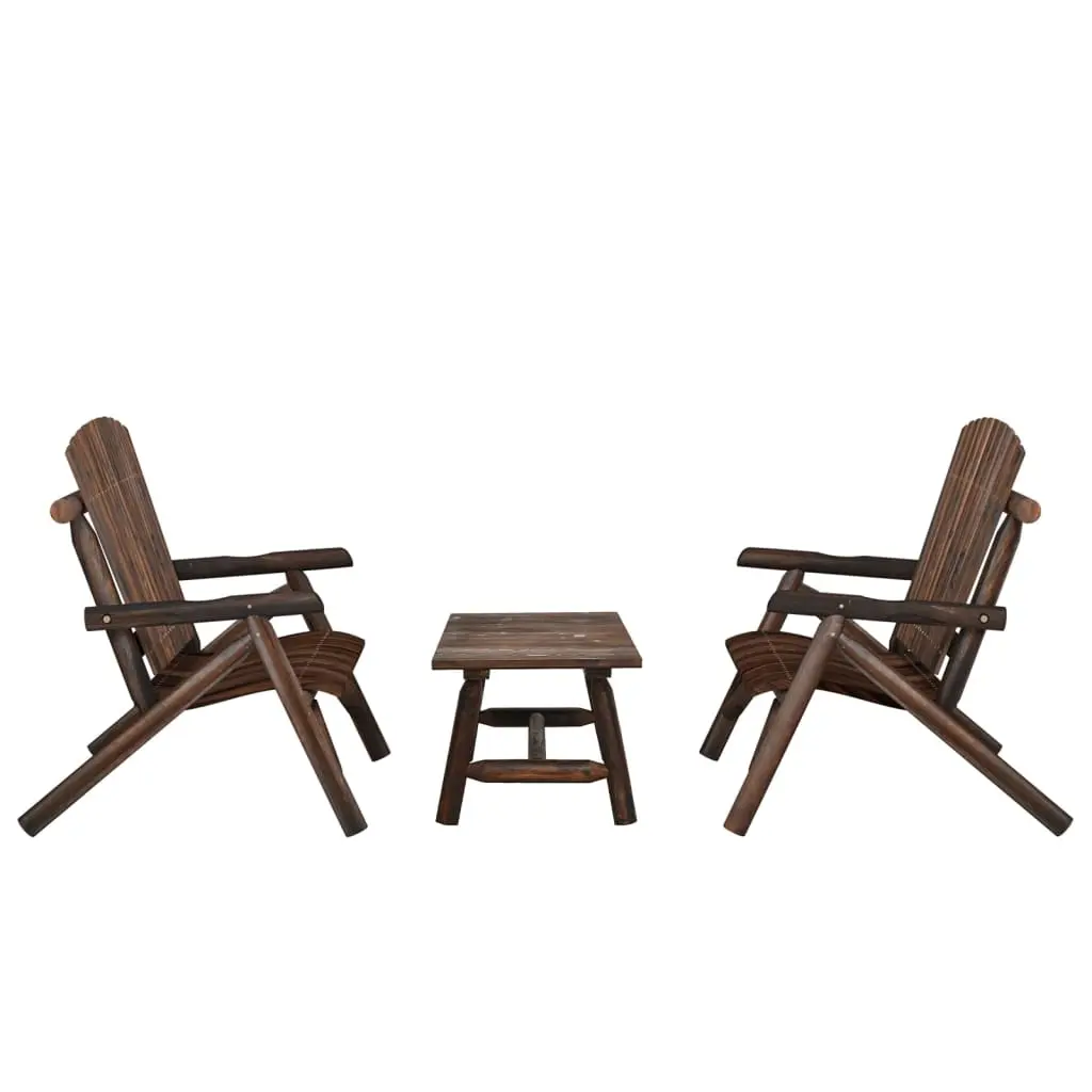 3 Piece Garden Lounge Set Solid Wood Spruce 3185516 - Furniture