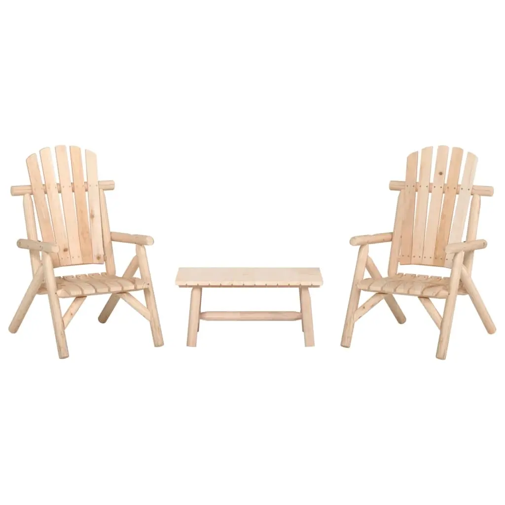 3 Piece Garden Lounge Set Solid Wood Spruce 3185521 - Furniture