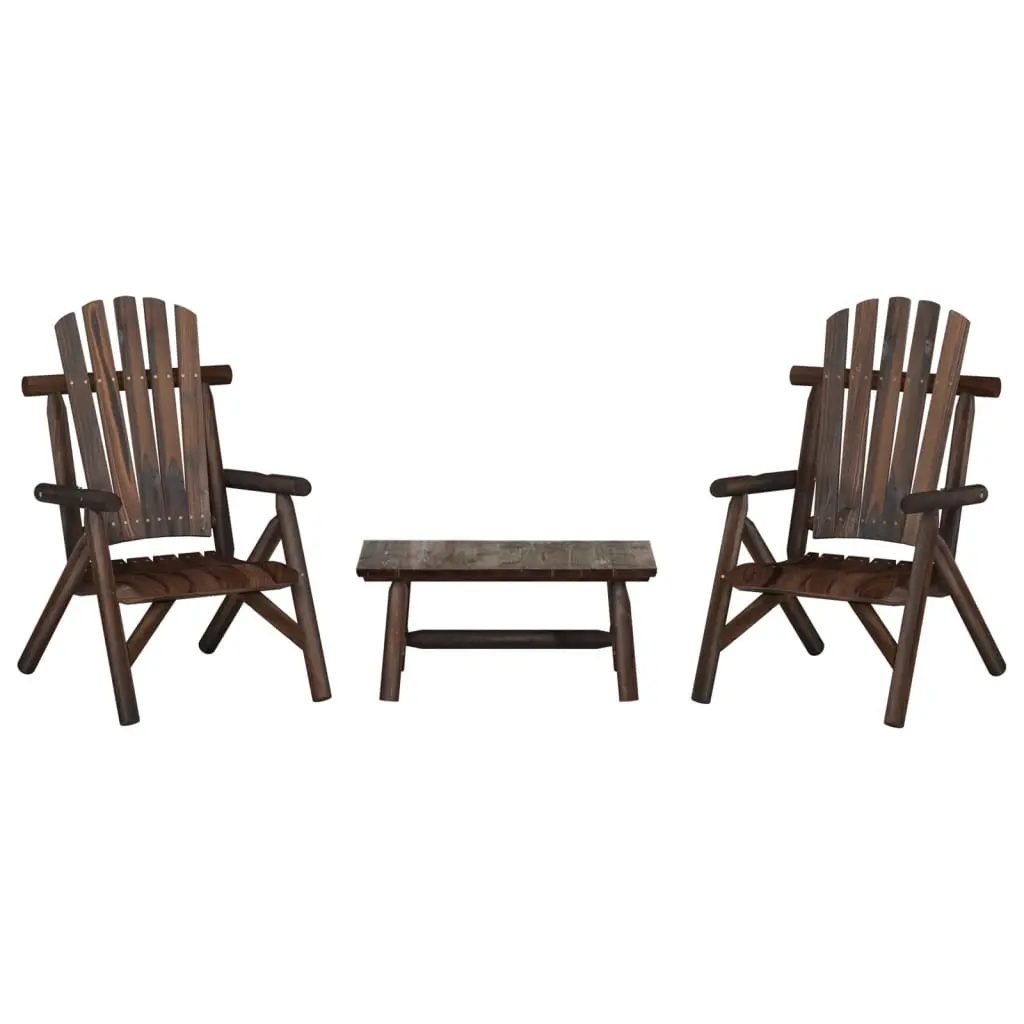 3 Piece Garden Lounge Set Solid Wood Spruce 3185522 - Furniture