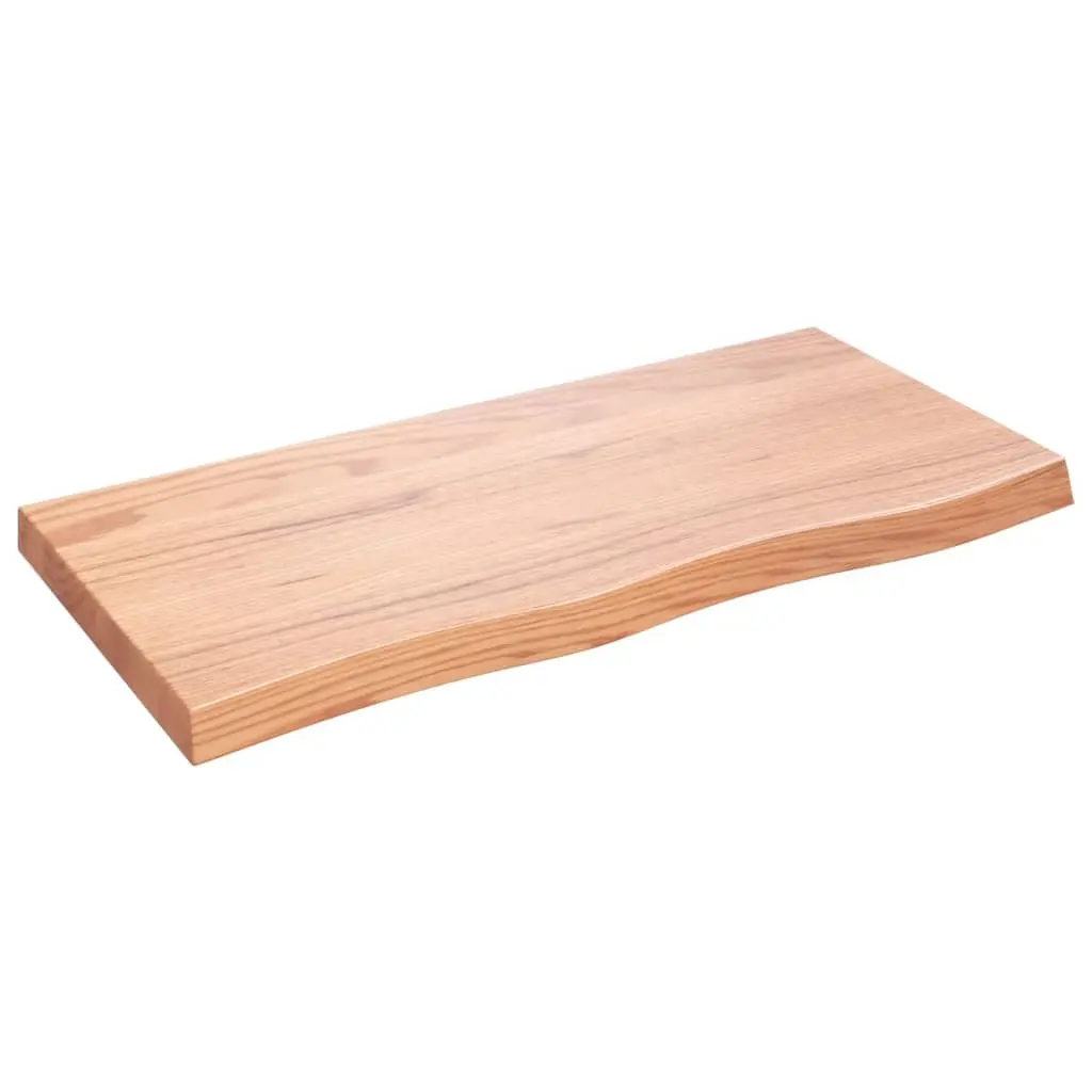 Bathroom Countertop Light Brown 100x50x6 cm Treated Solid Wood 3156133 - Hardware