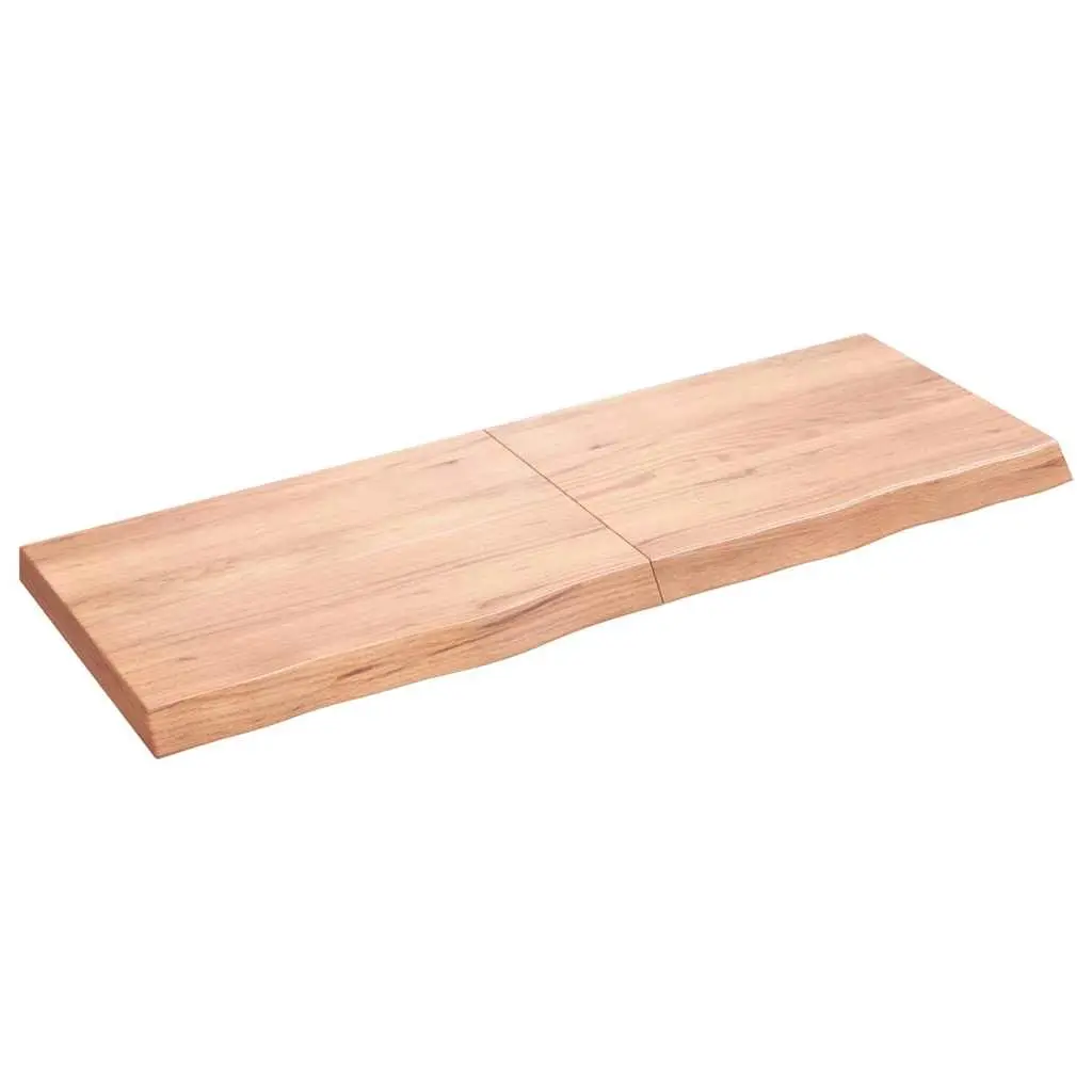 Bathroom Countertop Light Brown 140x50x6 cm Treated Solid Wood 3156150 - Hardware