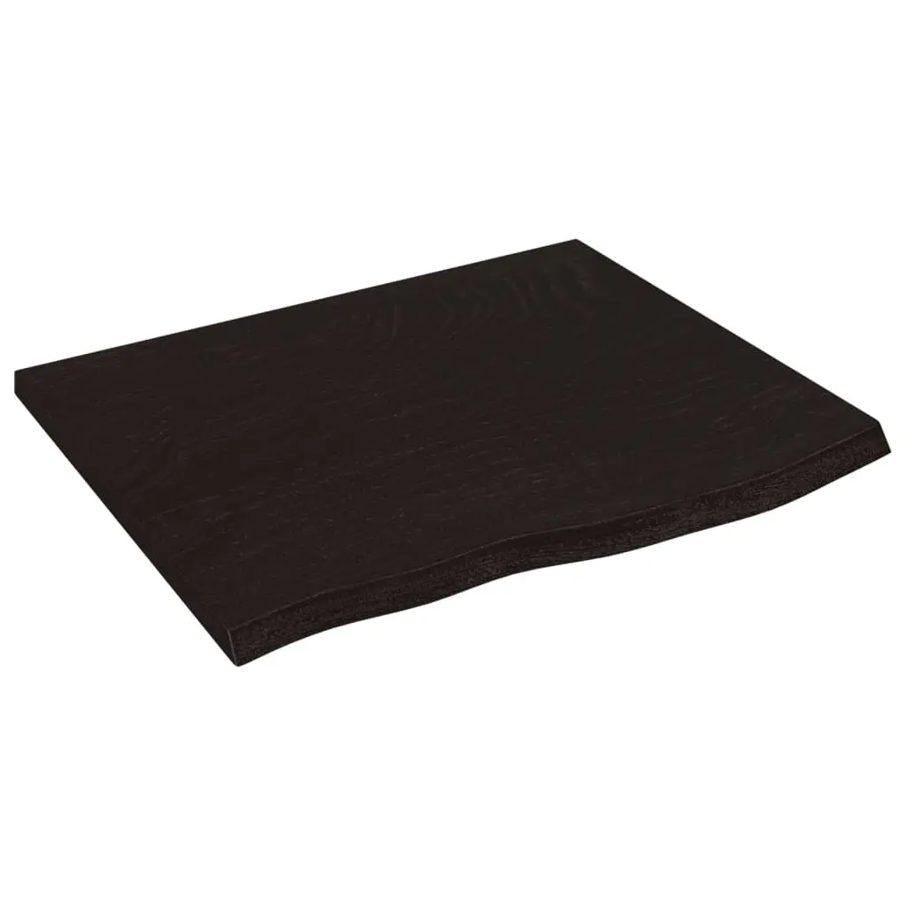 Bathroom Countertop Dark Brown 60x50x2 cm Treated Solid Wood 3156203 - Hardware