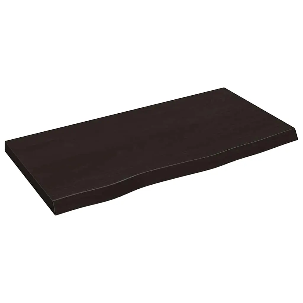Bathroom Countertop Dark Brown 80x40x4 cm Treated Solid Wood 3156213 - Hardware