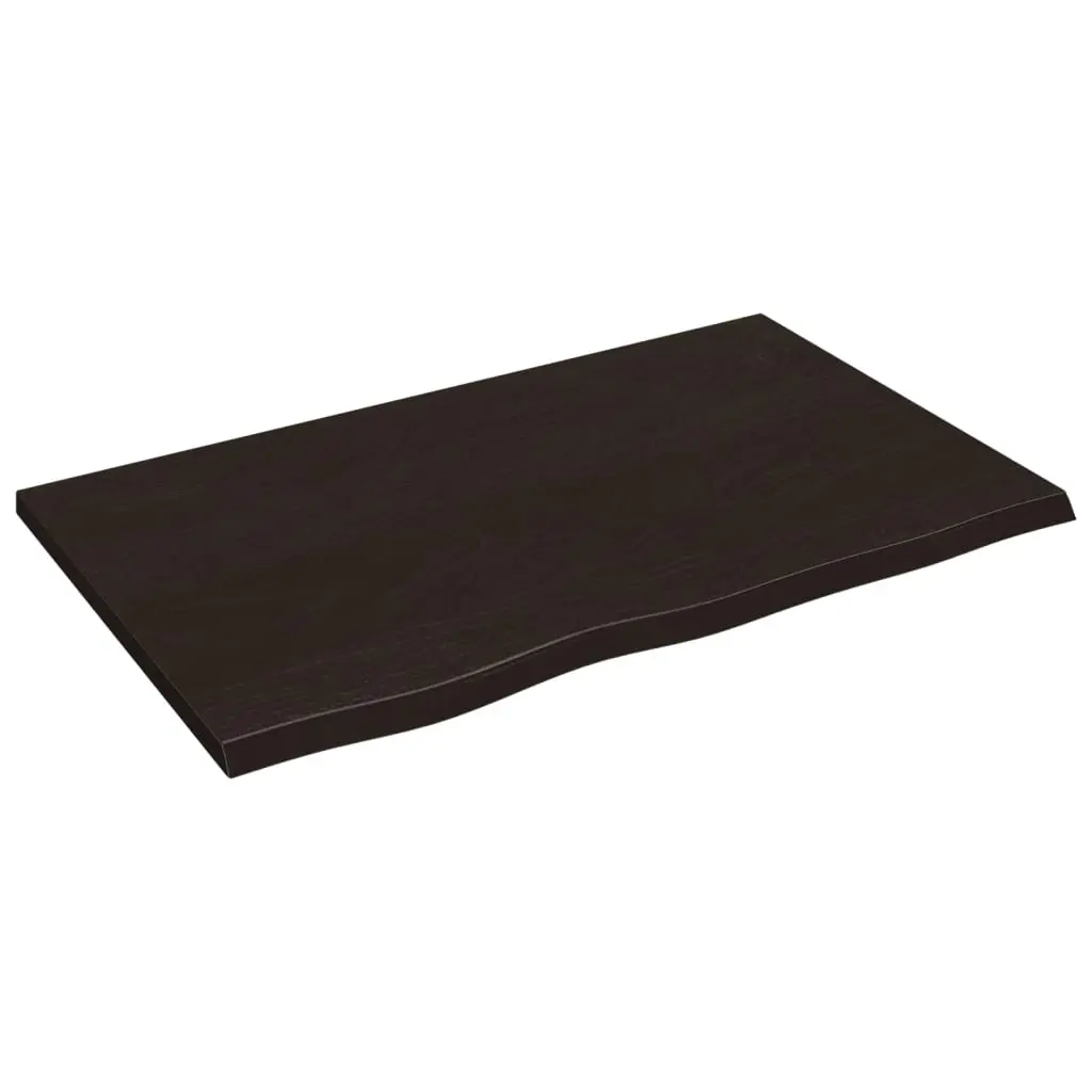 Bathroom Countertop Dark Brown 80x50x2 cm Treated Solid Wood 3156215 - Hardware