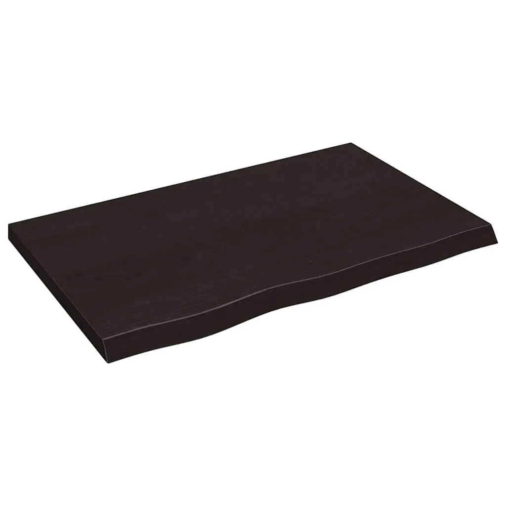 Bathroom Countertop Dark Brown 80x50x4 cm Treated Solid Wood 3156216 - Hardware