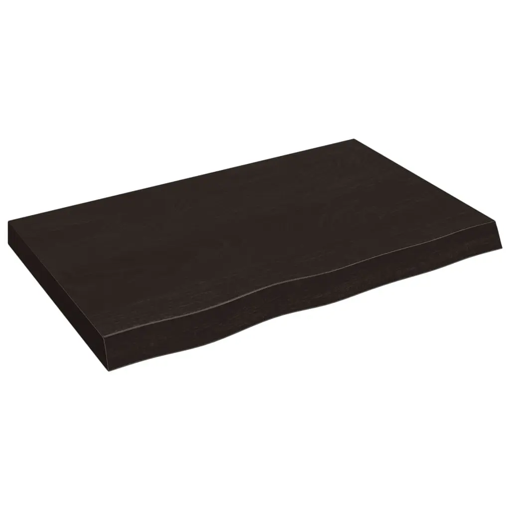 Bathroom Countertop Dark Brown 80x50x6 cm Treated Solid Wood 3156217 - Hardware