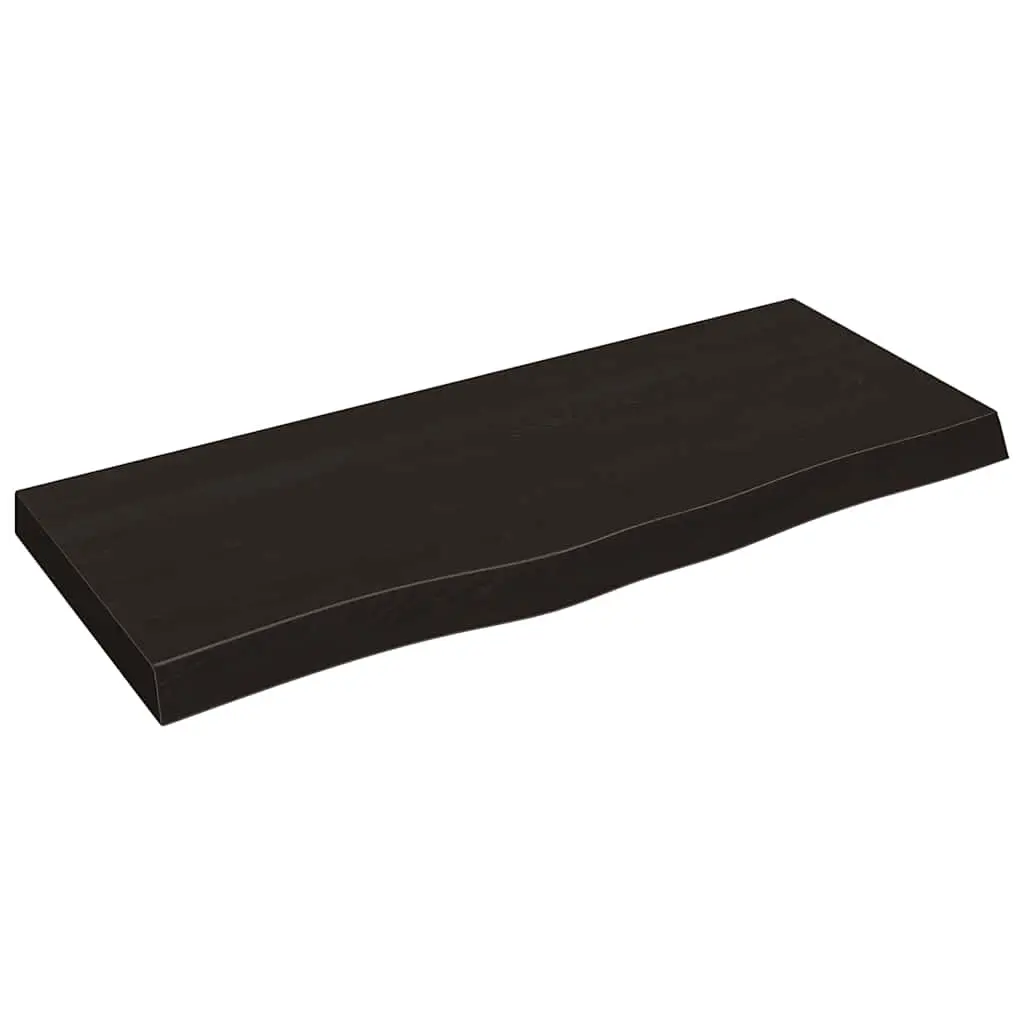 Bathroom Countertop Dark Brown 100x40x6 cm Treated Solid Wood 3156226 - Hardware