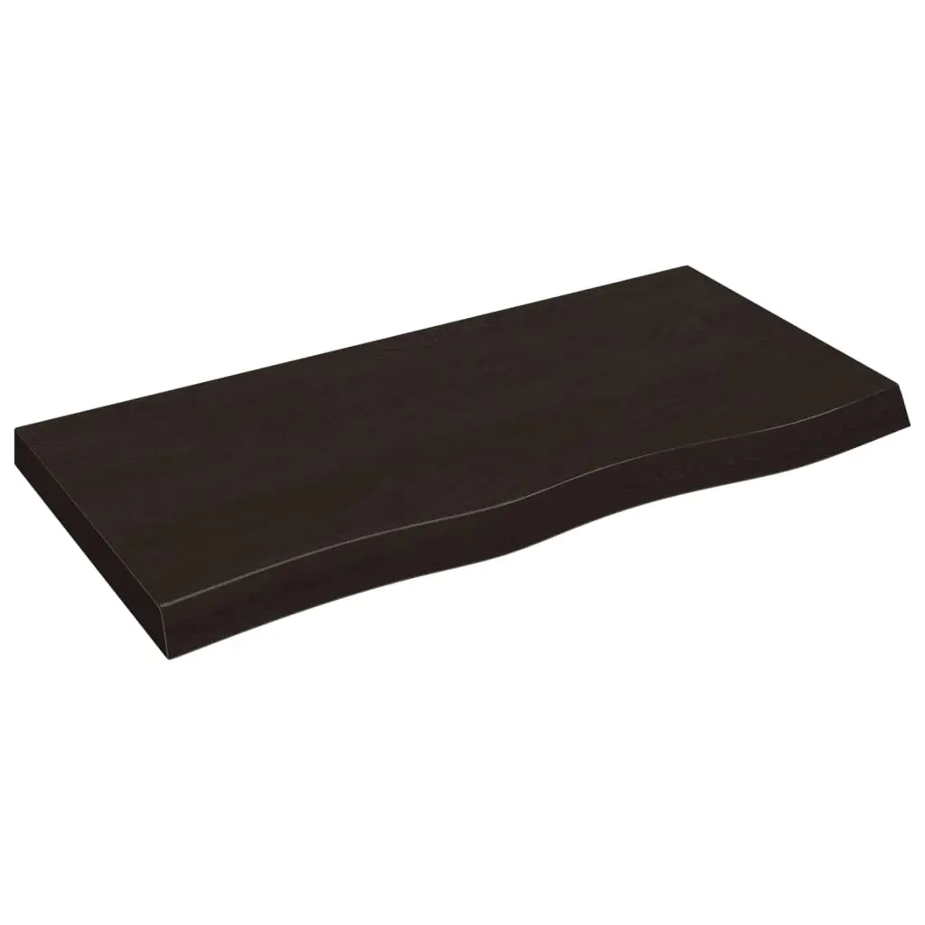 Bathroom Countertop Dark Brown 100x50x6 cm Treated Solid Wood 3156229 - Hardware