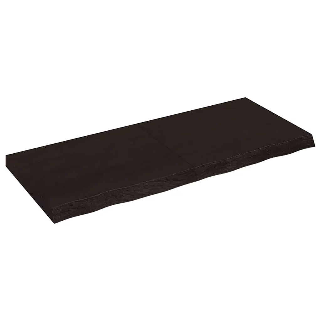 Bathroom Countertop Dark Brown 120x50x6 cm Treated Solid Wood 3156238 - Hardware