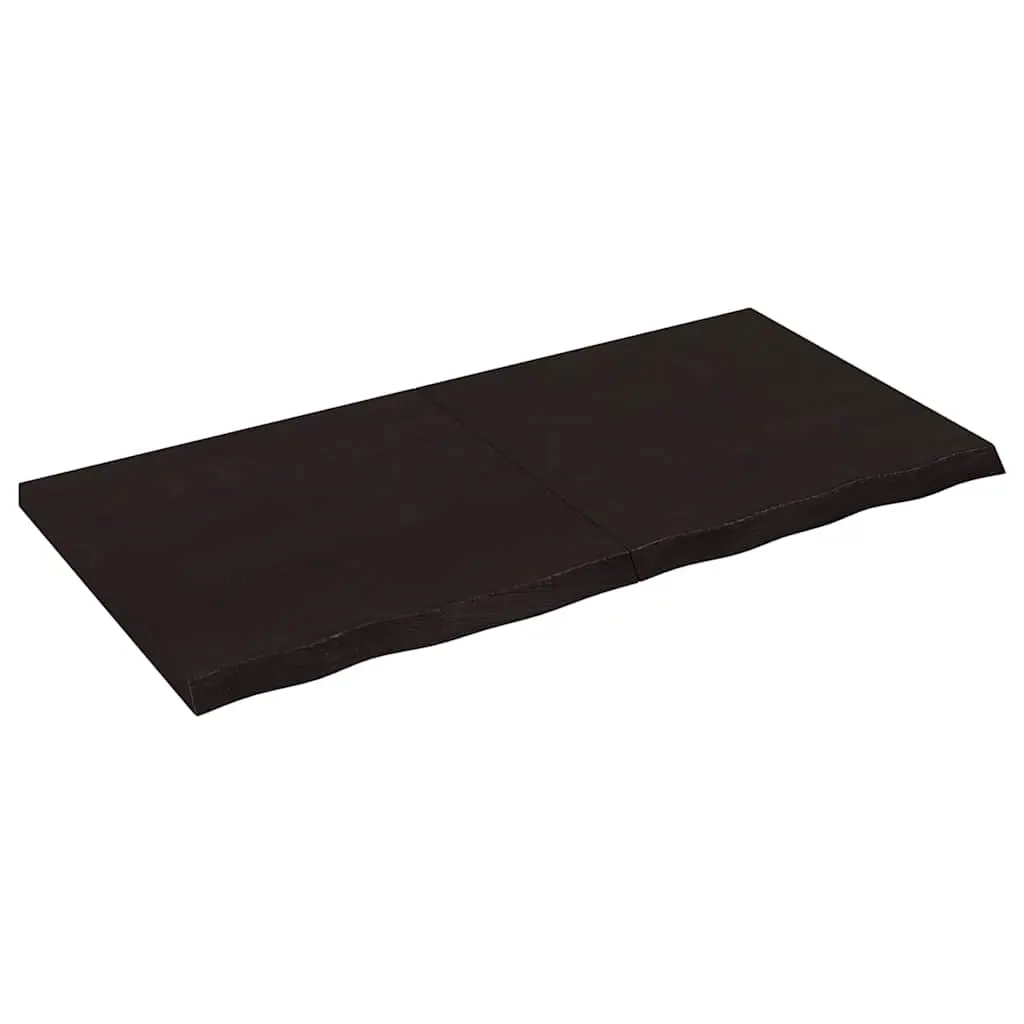 Bathroom Countertop Dark Brown 120x60x4 cm Treated Solid Wood 3156239 - Hardware