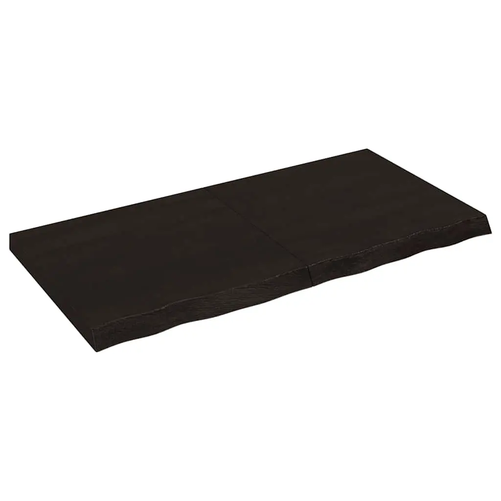 Bathroom Countertop Dark Brown 120x60x6 cm Treated Solid Wood 3156240 - Hardware