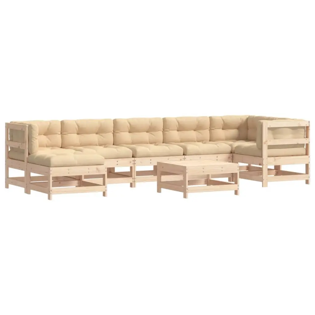 8 Piece Garden Lounge Set with Cushions Solid Wood 3185871 - Furniture