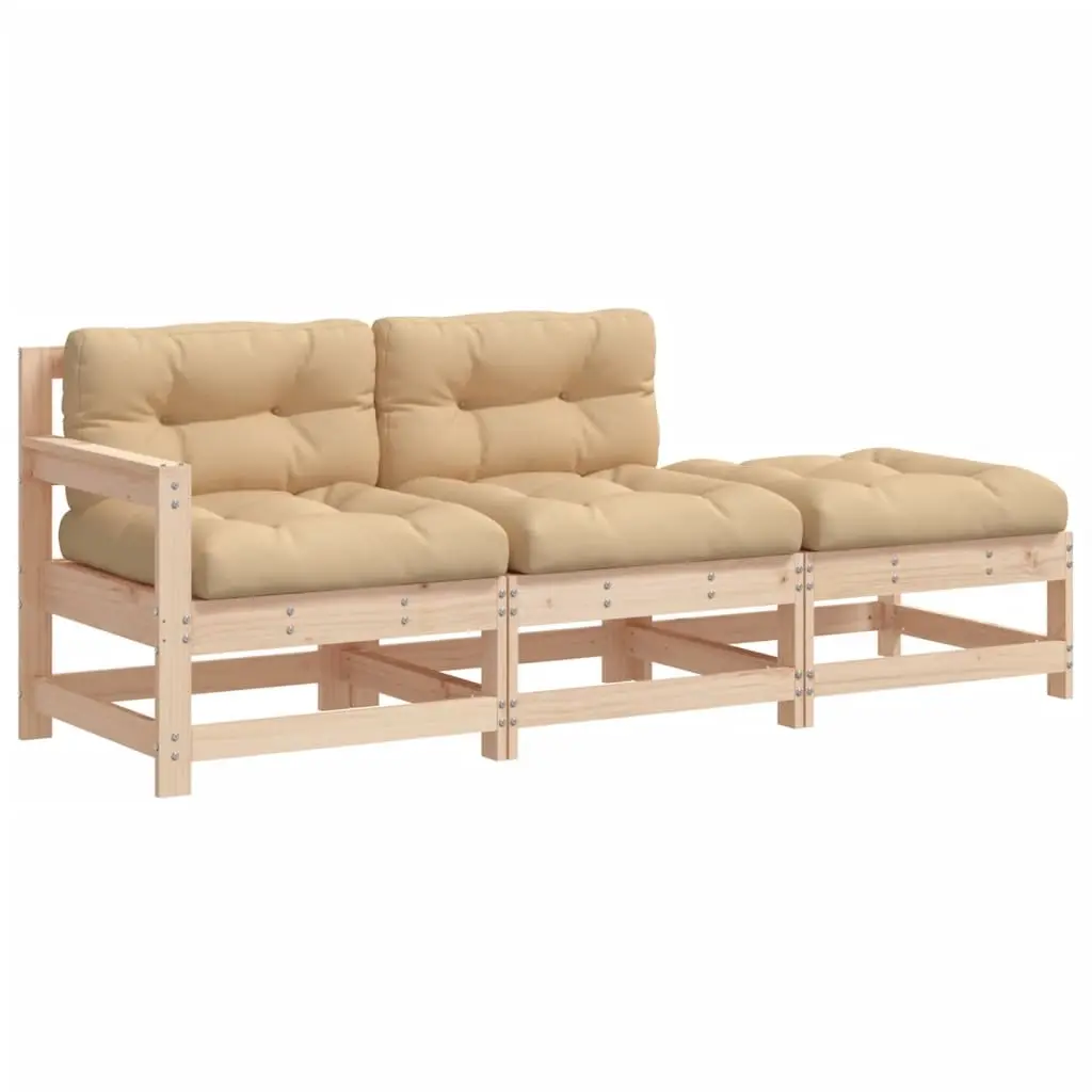 7 Piece Garden Lounge Set with Cushions Solid Wood 3185969 - Furniture