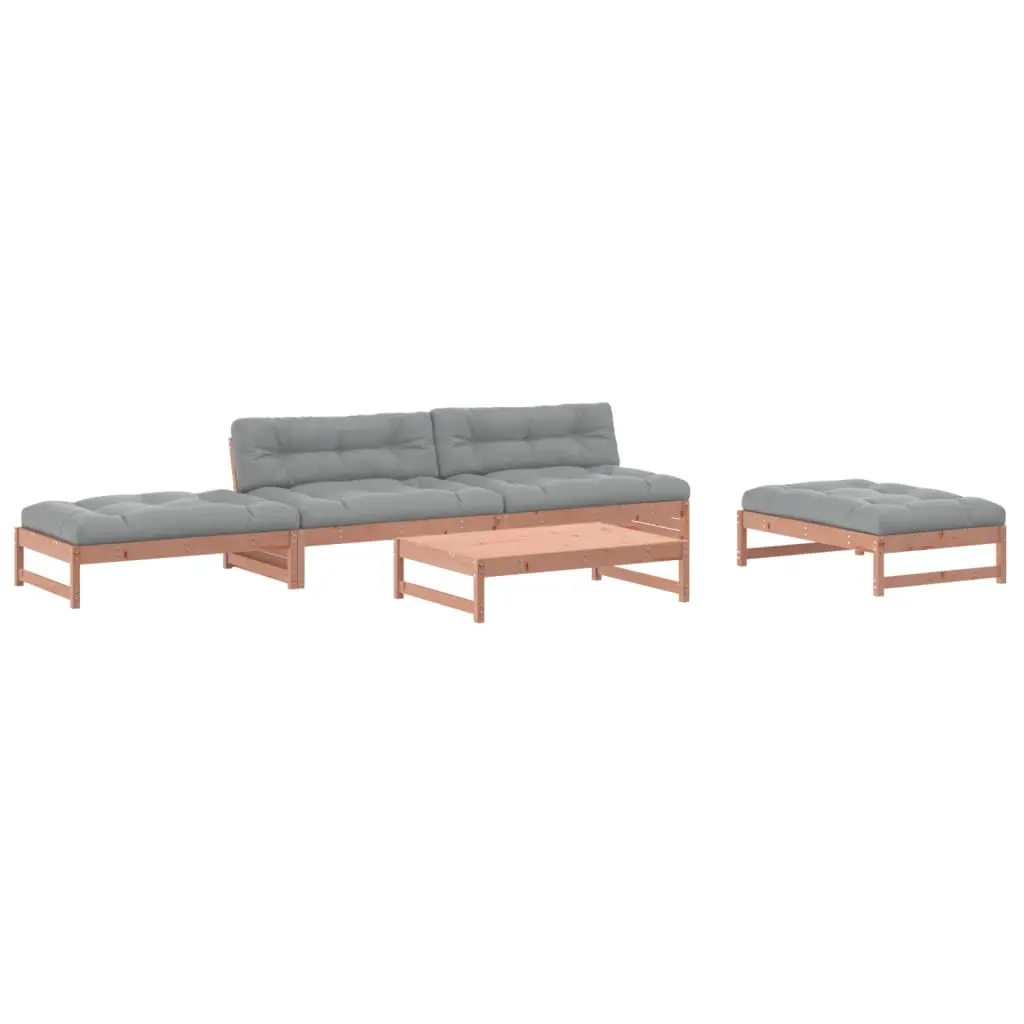 5 Piece Garden Lounge Set with Cushions Solid Wood Douglas 3186121 - Furniture