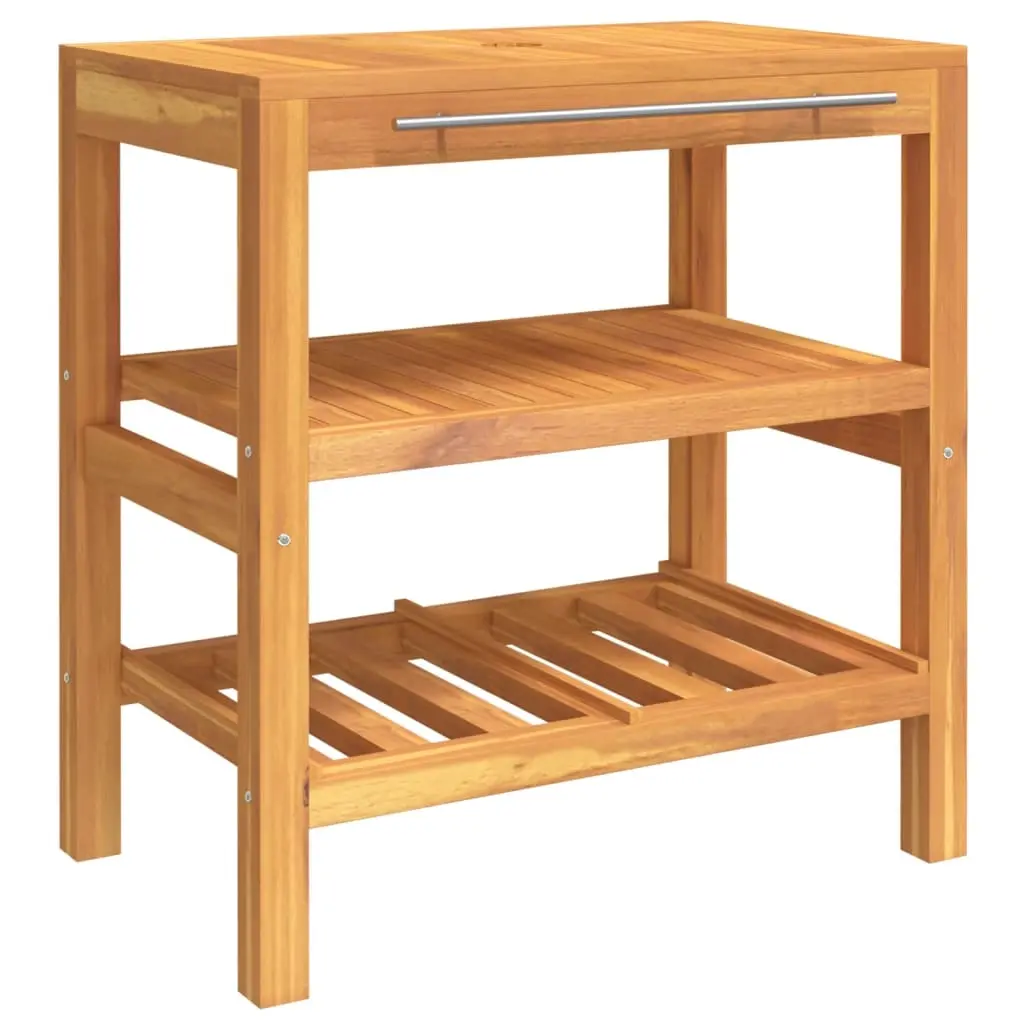 Bathroom Vanity Cabinet with 2 Shelves 74x45x75 cm Solid Wood 353955 - Furniture