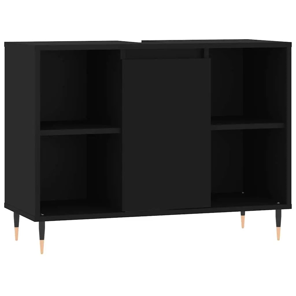 Bathroom Cabinet Black 80x33x60 cm Engineered Wood 831621 - Furniture