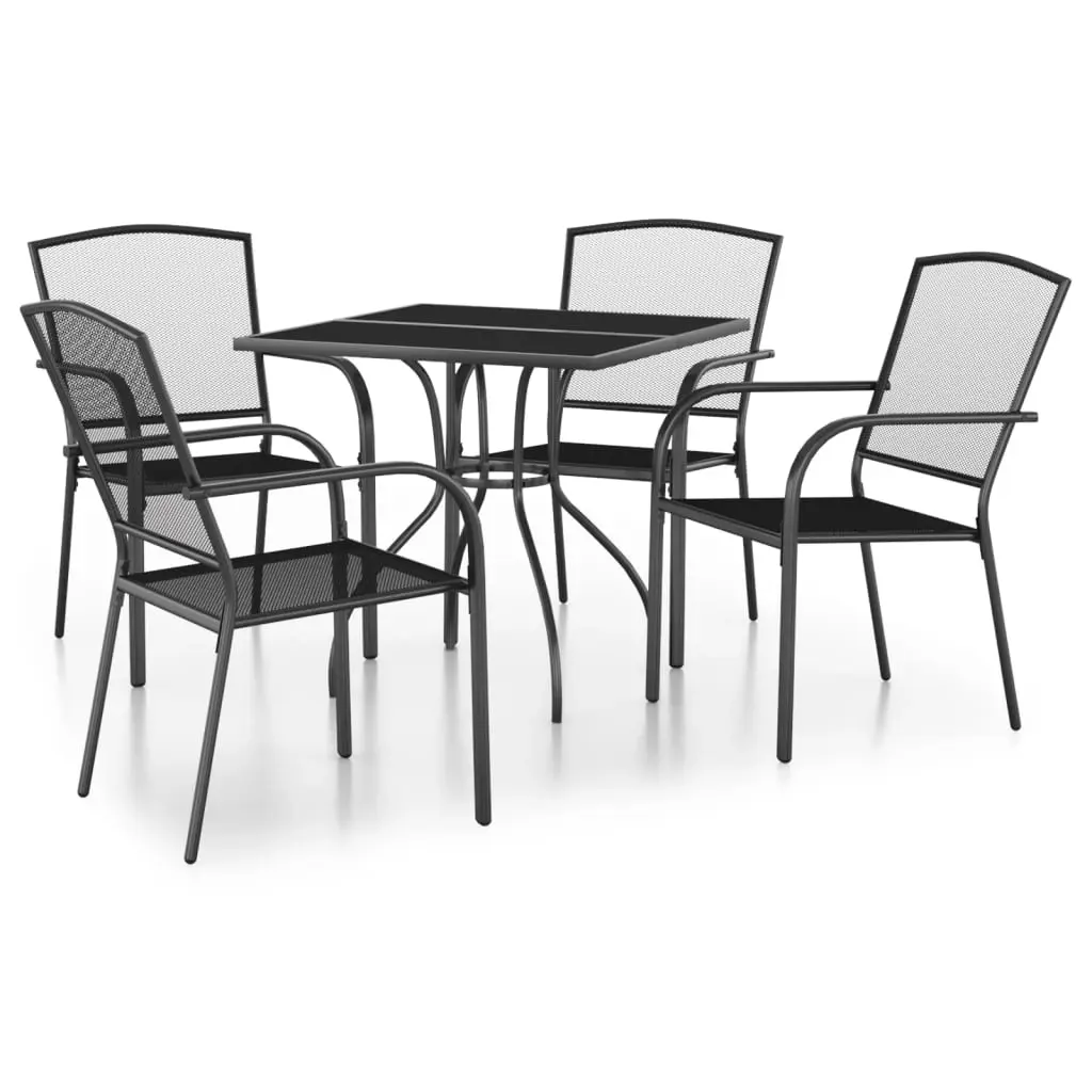 5 Piece Garden Dining Set Anthracite Steel 3187966 - Furniture