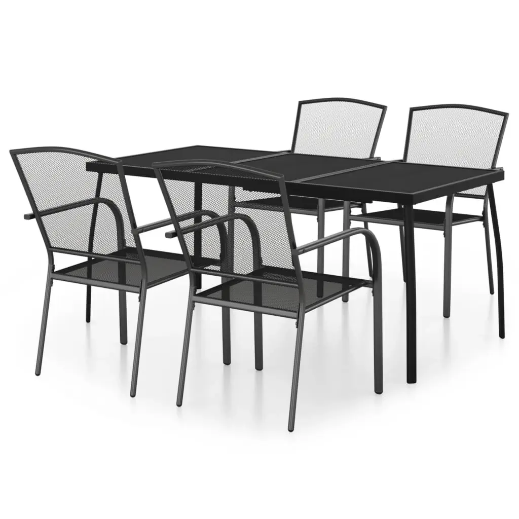 5 Piece Garden Dining Set Anthracite Steel 3187972 - Furniture