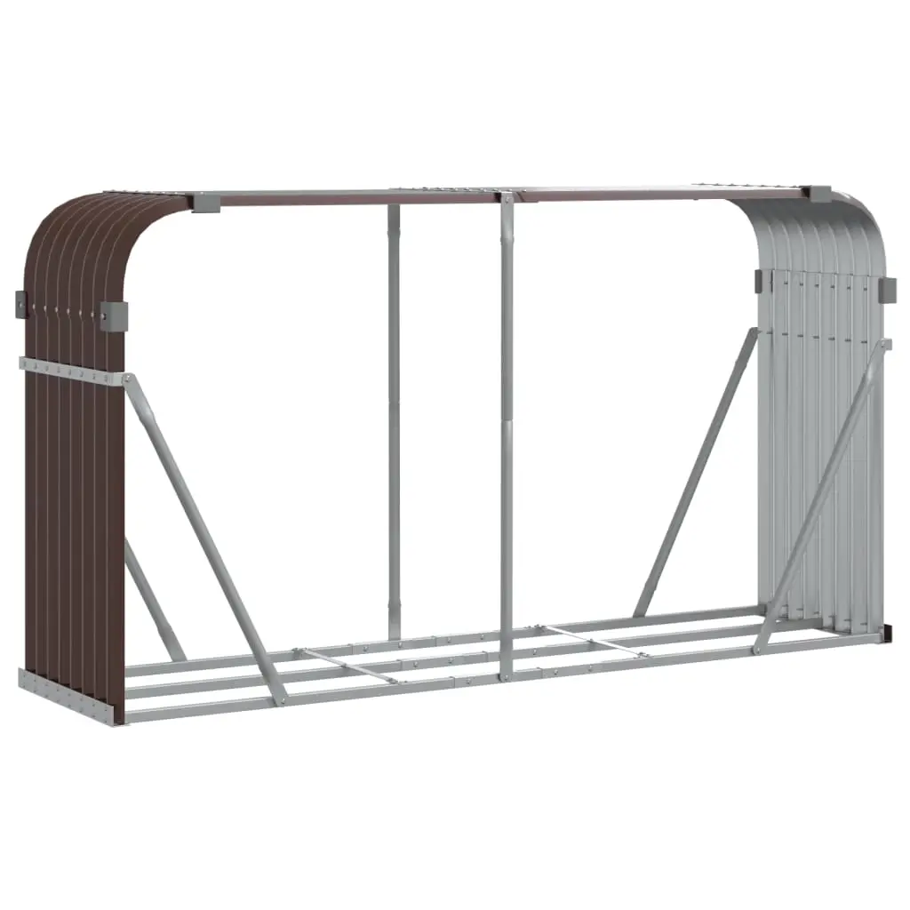 Log Holder Brown 180x45x100 cm Galvanised Steel 364574 - Home & Garden
