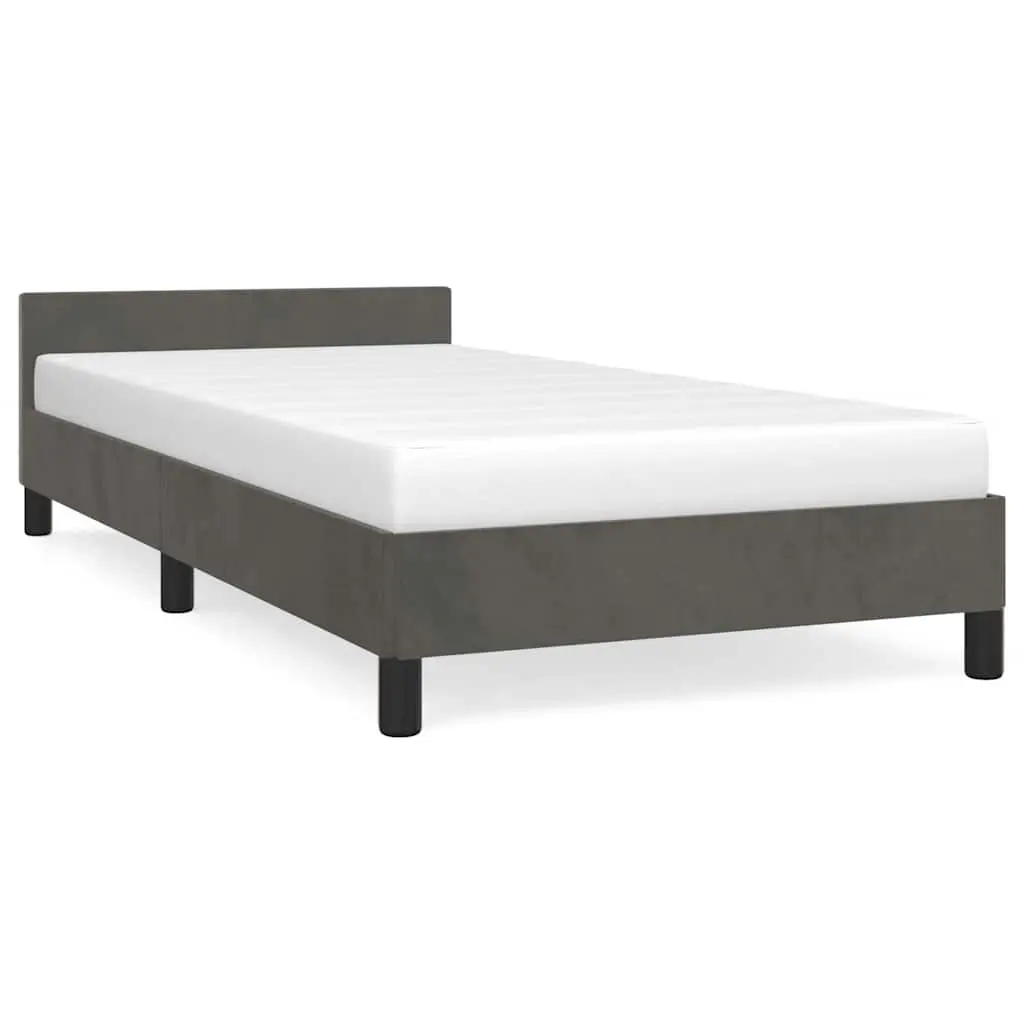 Bed Frame without Mattress Dark Grey King Single Size Velvet 355762 - Furniture