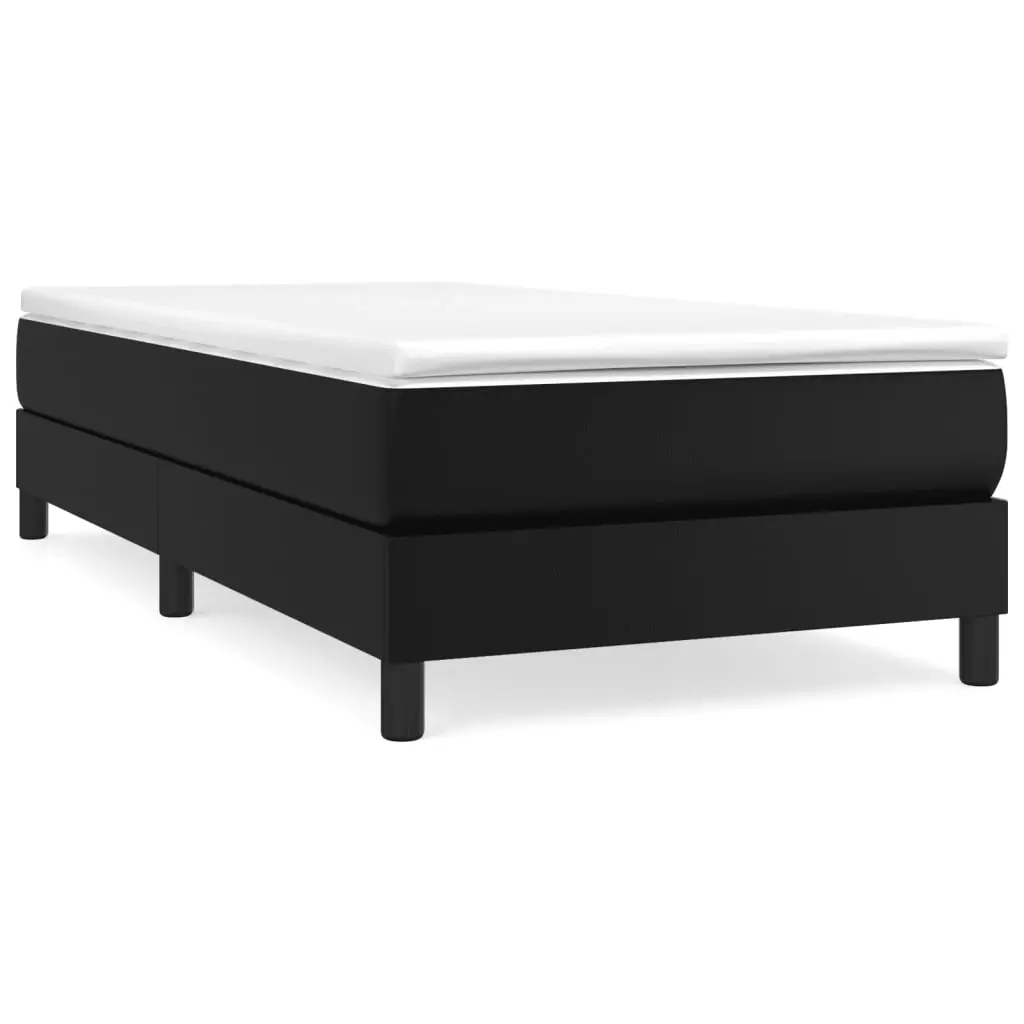 Box Spring Bed without Mattress Black King Single Size Faux Leather 3189191 - Furniture
