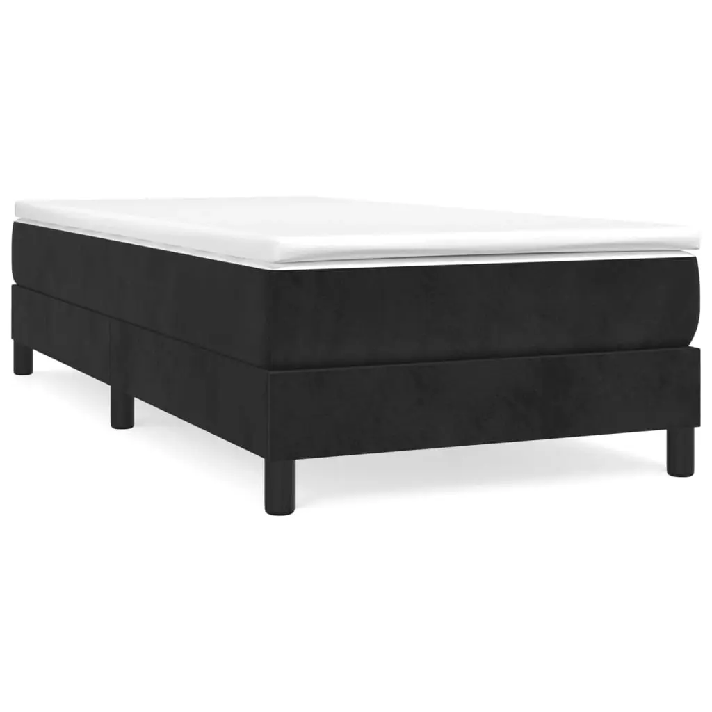 Box Spring Bed without Mattress Black King Single Size Velvet 3189193 - Furniture