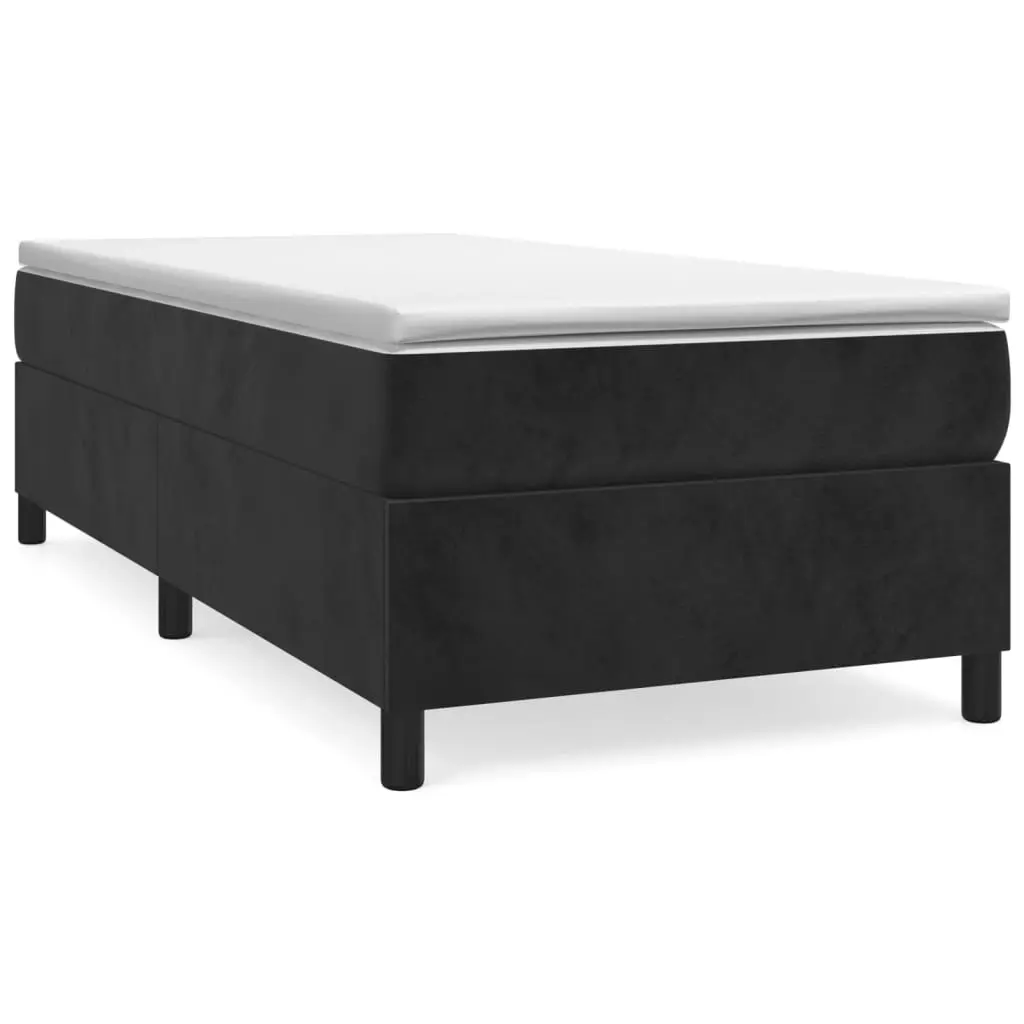 Box Spring Bed without Mattress Black King Single Size Velvet 3189194 - Furniture