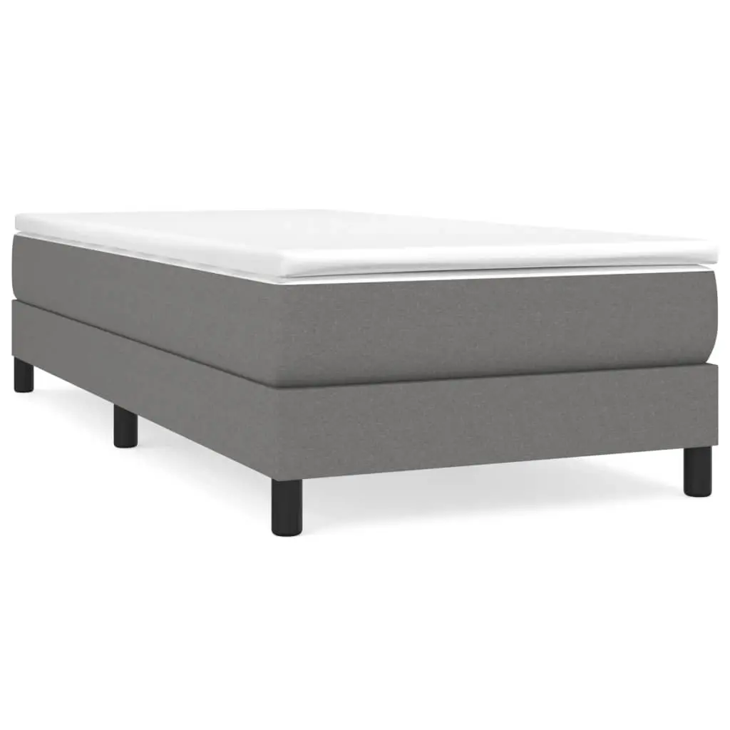 Box Spring Bed with Mattress Dark Grey 100x200 cm Fabric 3189195 - Furniture