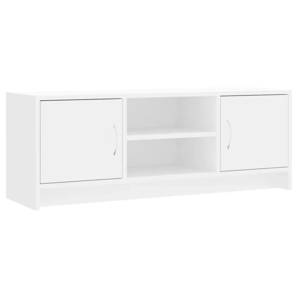 TV Cabinet White 102x30x37.5 cm Engineered Wood 823253 - Furniture