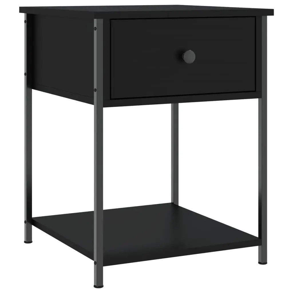 Bedside Table Black 44x45x58 cm Engineered Wood 825843 - Furniture