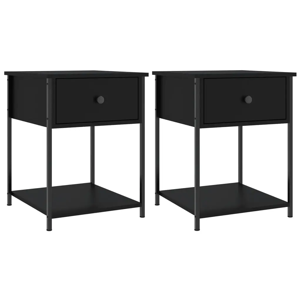 Bedside Tables 2 pcs Black 44x45x58 cm Engineered Wood 825844 - Furniture