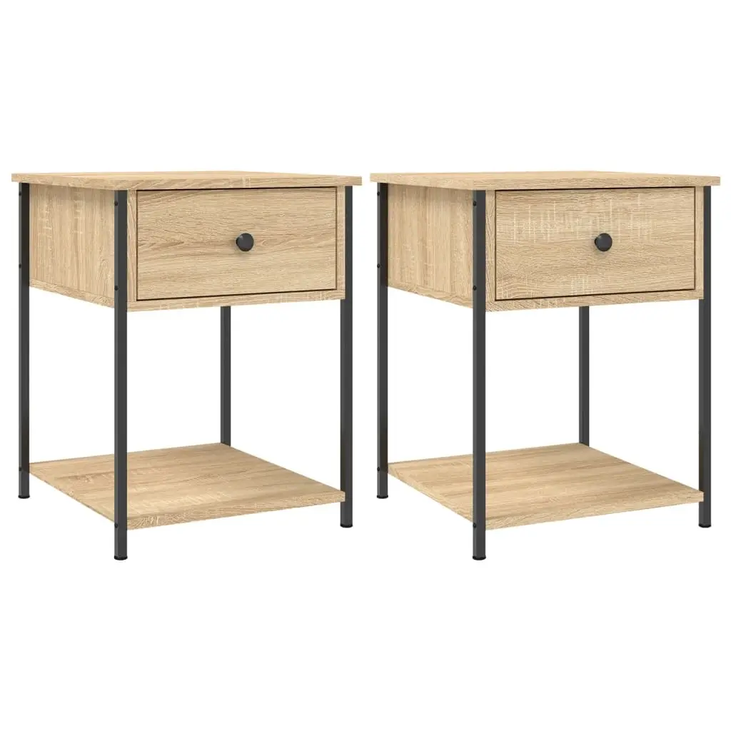 Bedside Tables 2 pcs Sonoma Oak 44x45x58 cm Engineered Wood 825846 - Furniture