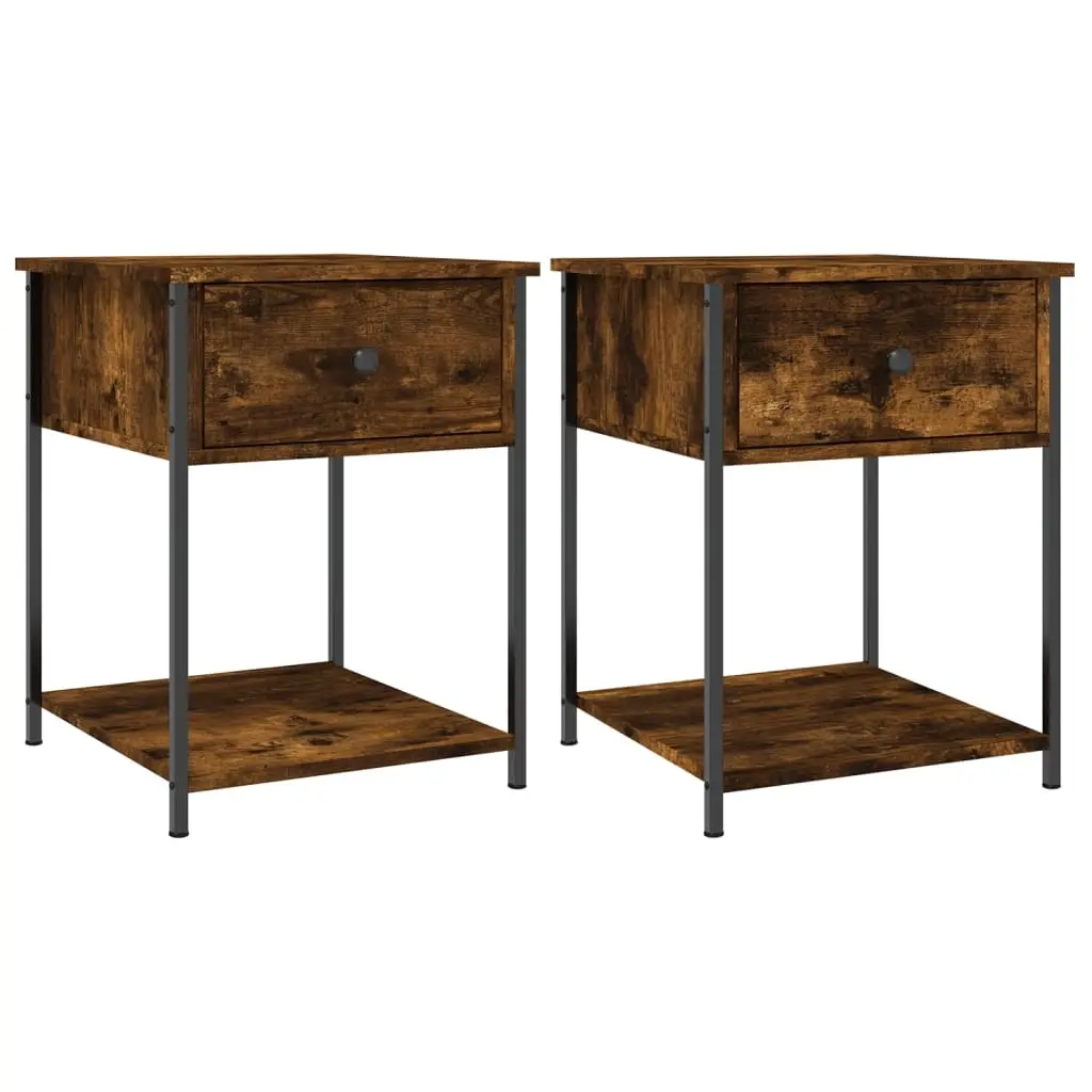 Bedside Tables 2 pcs Smoked Oak 44x45x58 cm Engineered Wood 825848 - Furniture