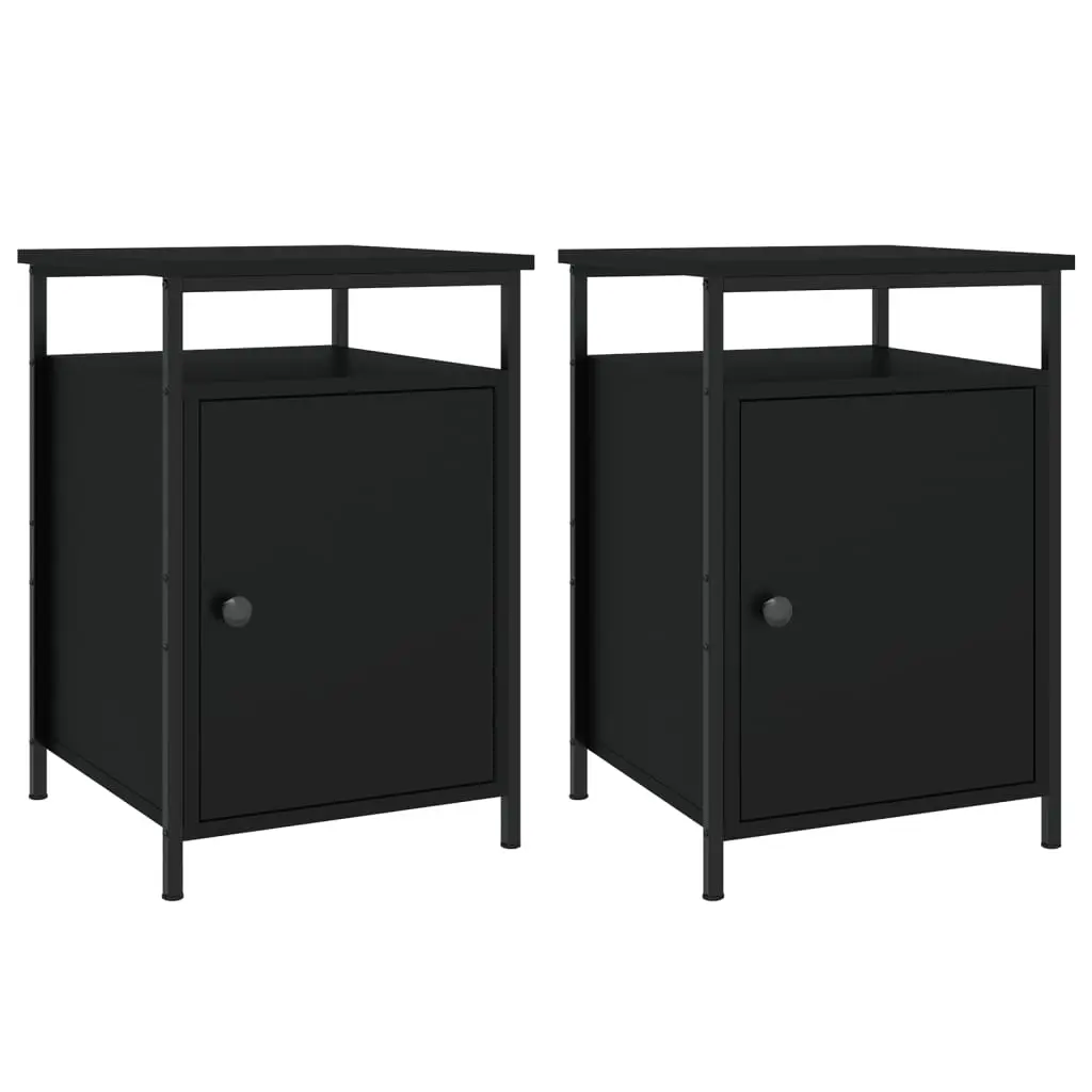 Bedside Cabinets 2 pcs Black 40x42x60 cm Engineered Wood 825864 - Furniture