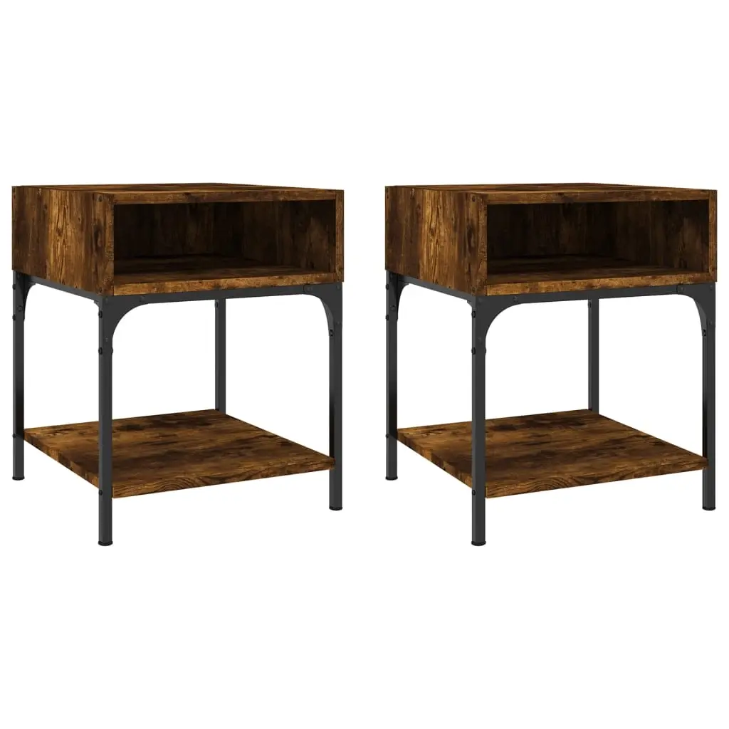 Bedside Tables 2 pcs Smoked Oak 40x41x50 cm Engineered Wood 825878 - Furniture