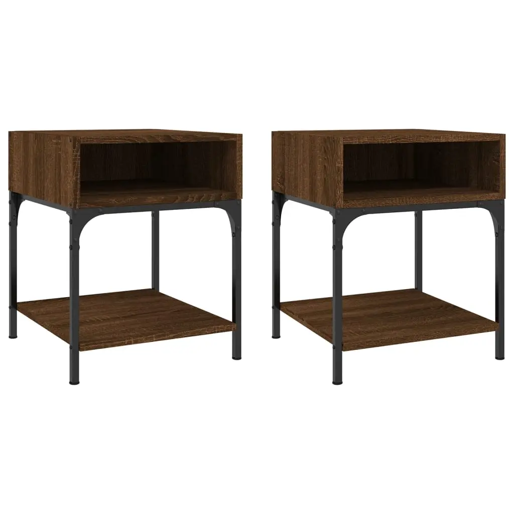 Bedside Tables 2 pcs Brown Oak 40x41x50 cm Engineered Wood 825882 - Furniture
