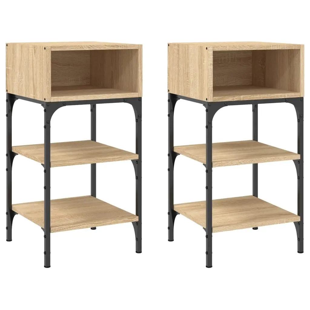 Bedside Tables 2 pcs Sonoma Oak 35x34.5x70 cm Engineered Wood 825886 - Furniture