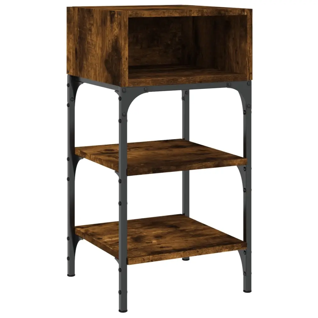 Bedside Table Smoked Oak 35x34.5x70 cm Engineered Wood 825887 - Furniture