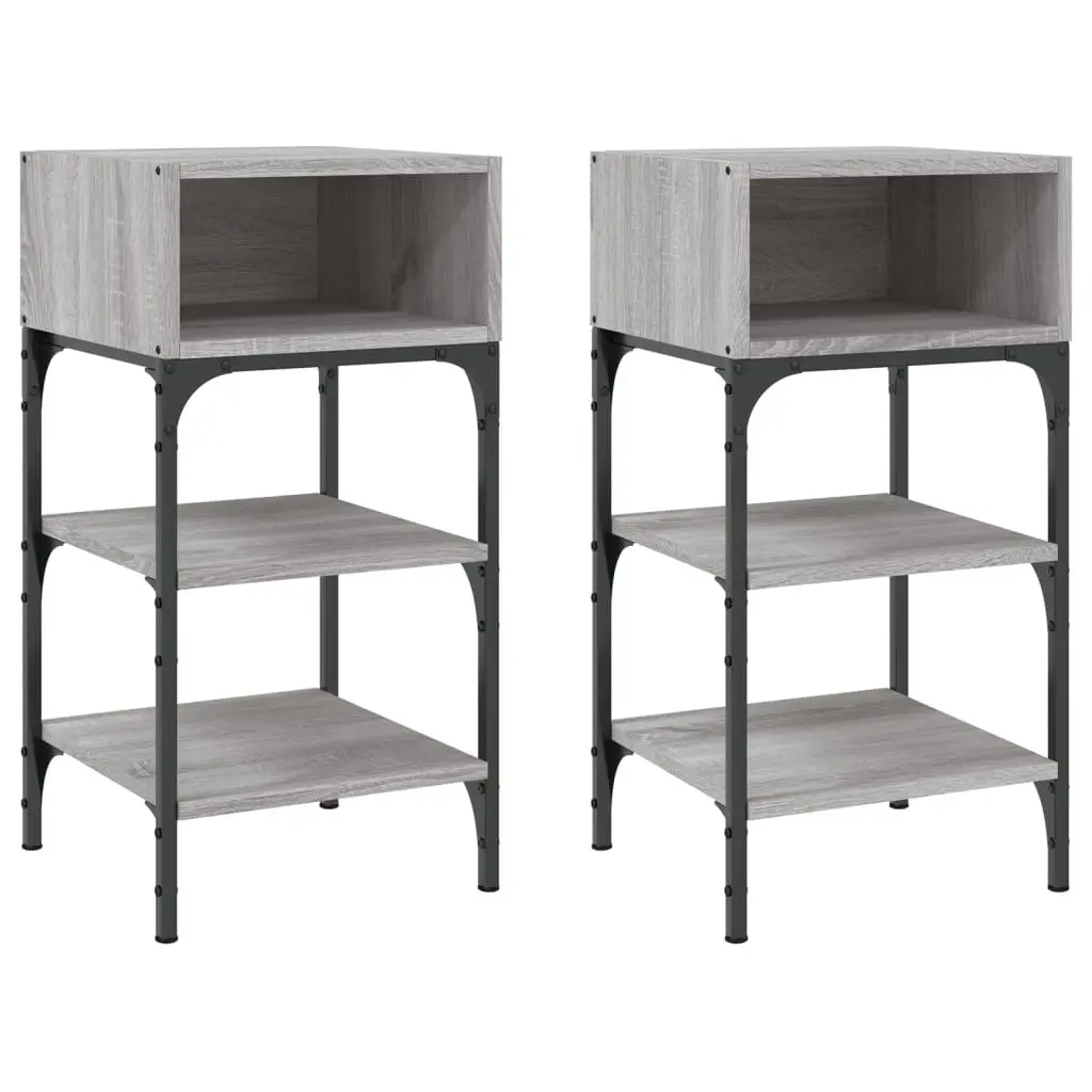 Bedside Tables 2 pcs Grey Sonoma 35x34.5x70 cm Engineered Wood 825890 - Furniture