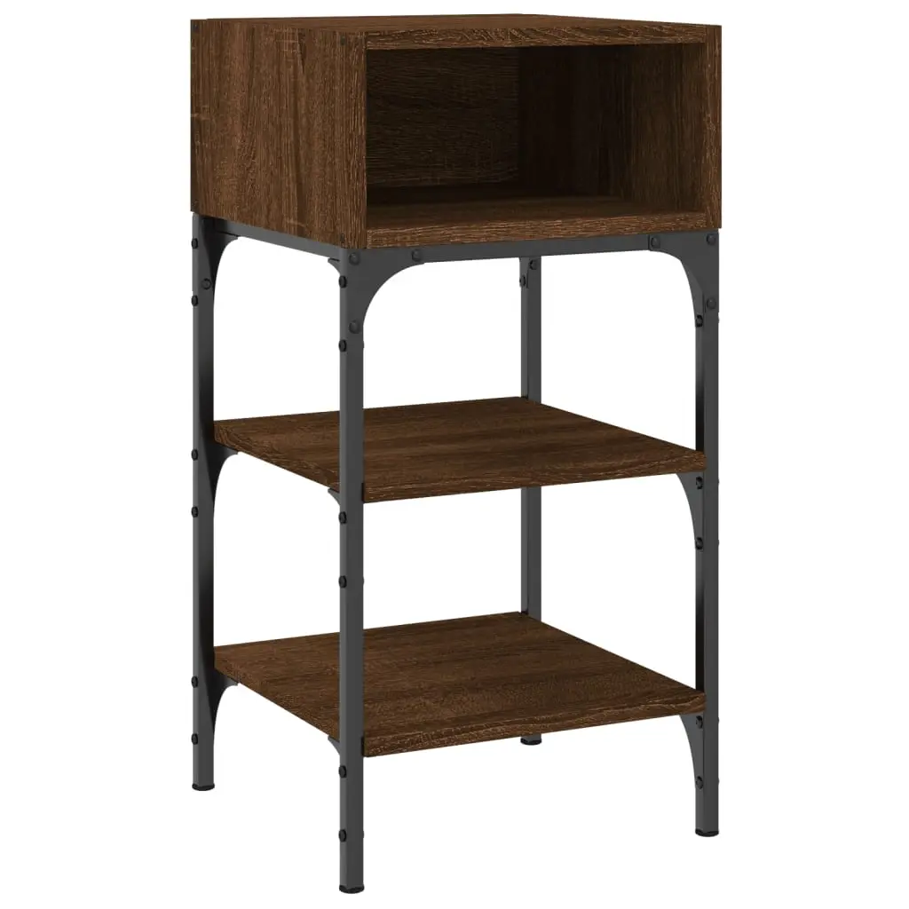 Bedside Table Brown Oak 35x34.5x70 cm Engineered Wood 825891 - Furniture