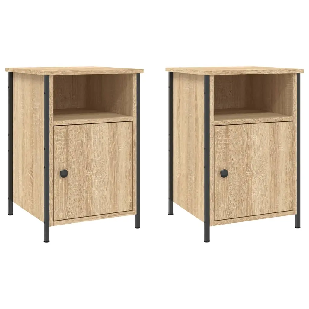 Bedside Cabinets 2 pcs Sonoma Oak 40x42x60 cm Engineered Wood 825916 - Furniture