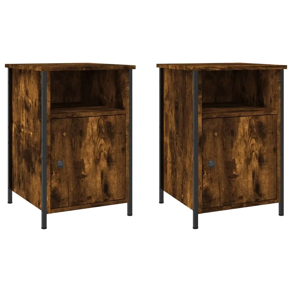 Bedside Cabinets 2 pcs Smoked Oak 40x42x60 cm Engineered Wood 825918 - Furniture