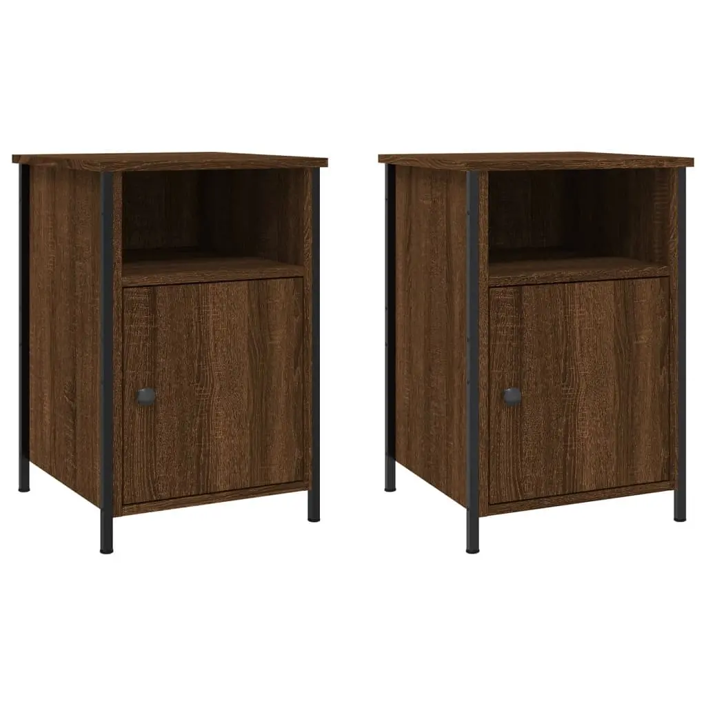 Bedside Cabinets 2 pcs Brown Oak 40x42x60 cm Engineered Wood 825922 - Furniture