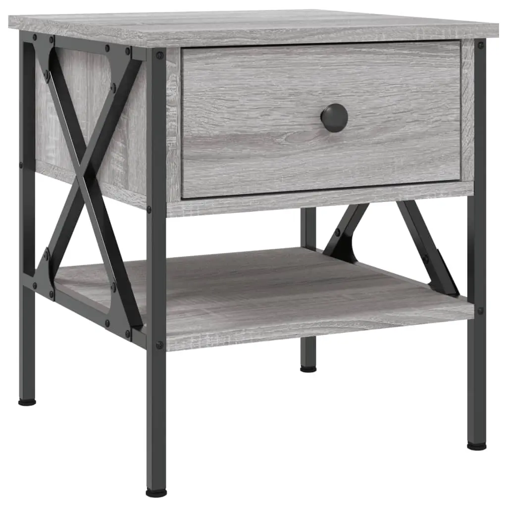 Bedside Table Grey Sonoma 40x42x45 cm Engineered Wood 825959 - Furniture