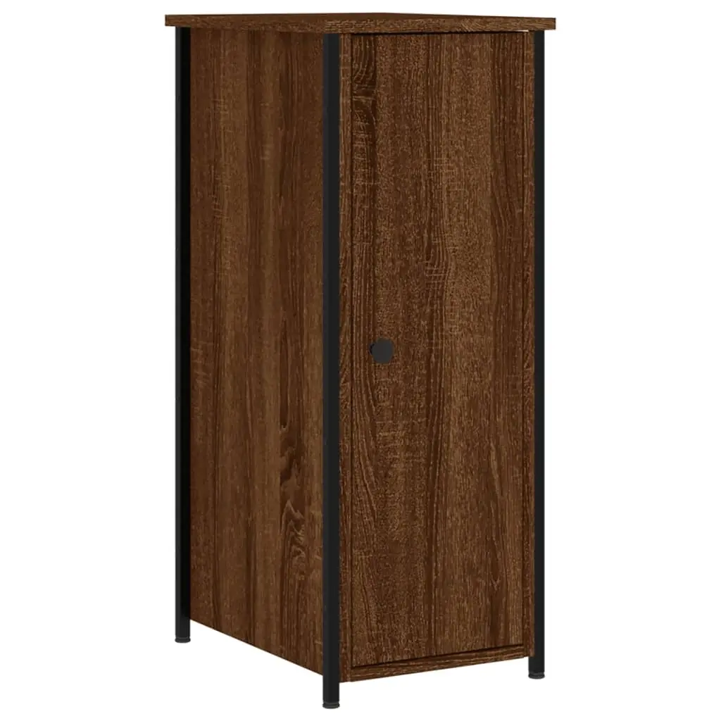 Bedside Cabinet Brown Oak 32x42x80 cm Engineered Wood 825971 - Furniture