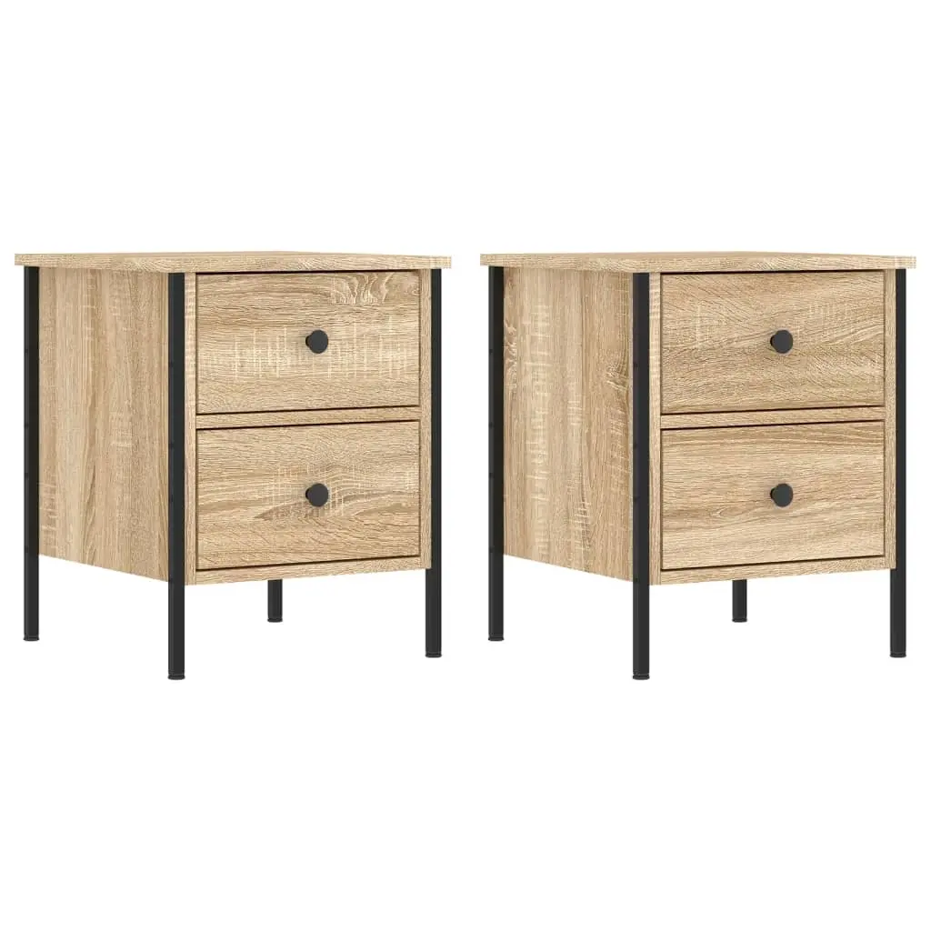 Bedside Cabinets 2 pcs Sonoma Oak 40x42x50 cm Engineered Wood 825986 - Furniture