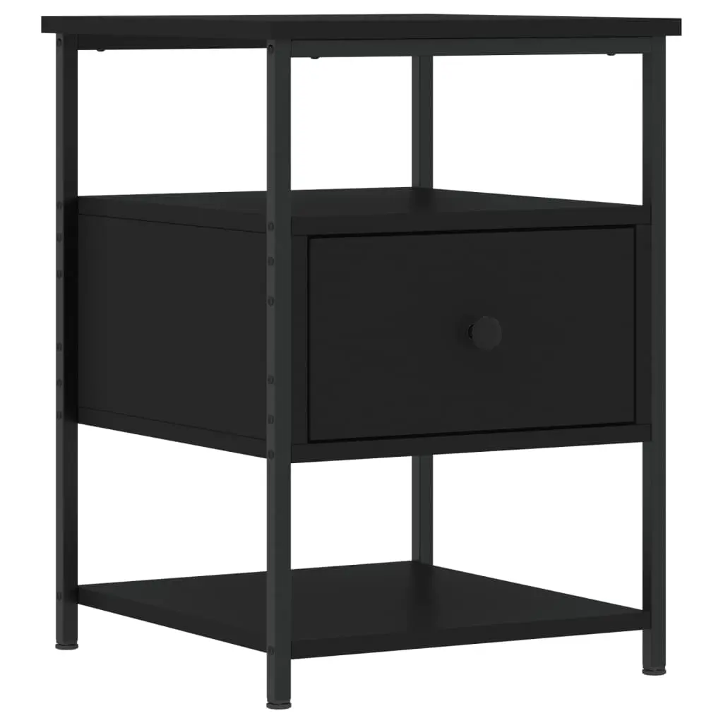 Bedside Cabinet Black 40x42x56 cm Engineered Wood 826023 - Furniture