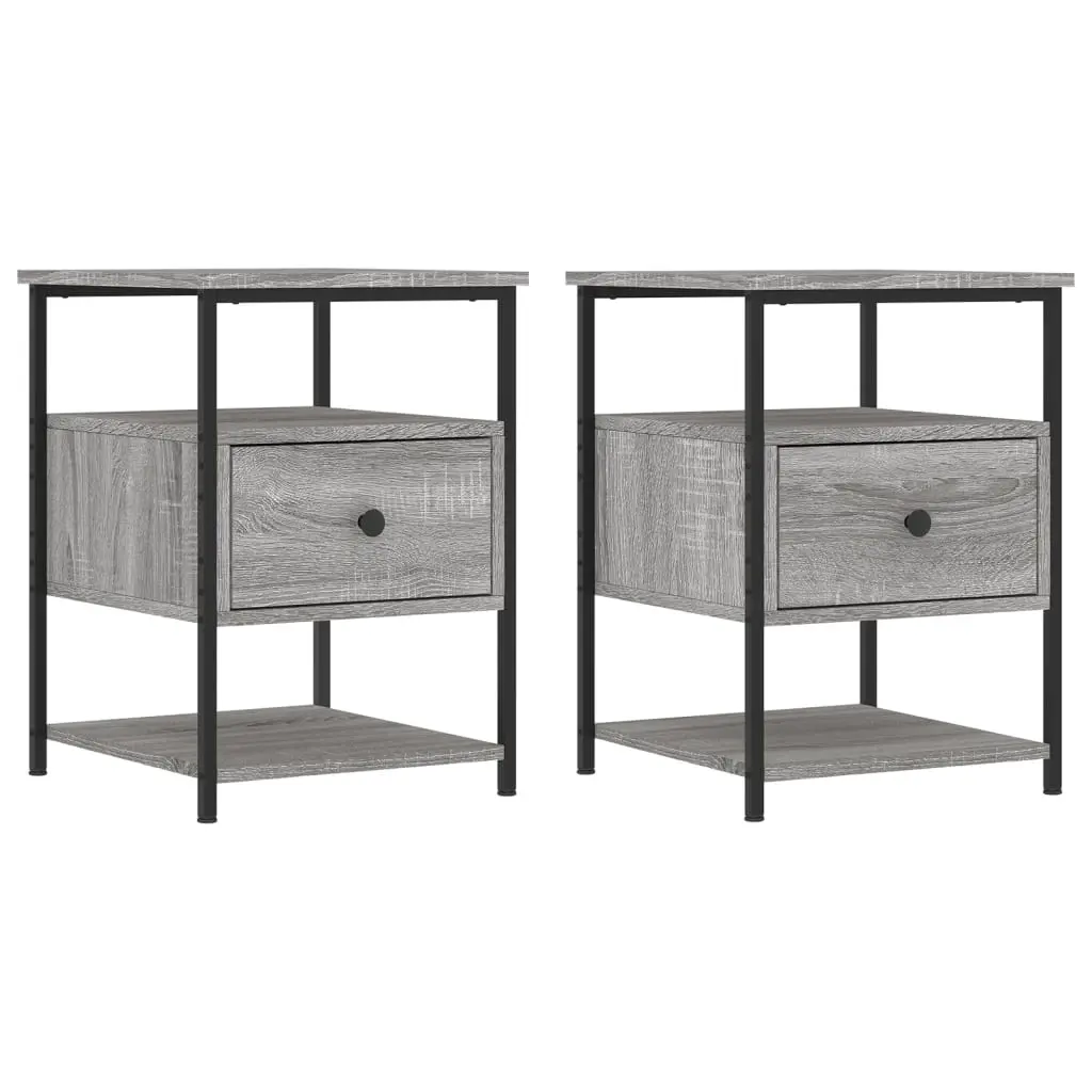 Bedside Cabinets 2 pcs Grey Sonoma 40x42x56 cm Engineered Wood 826030 - Furniture