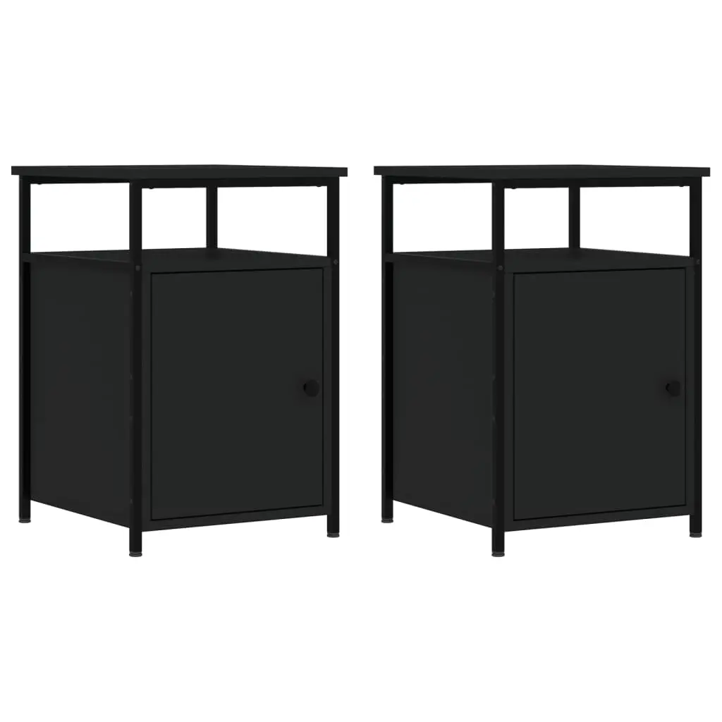 Bedside Cabinets 2 pcs Black 40x42x60 cm Engineered Wood 826034 - Furniture